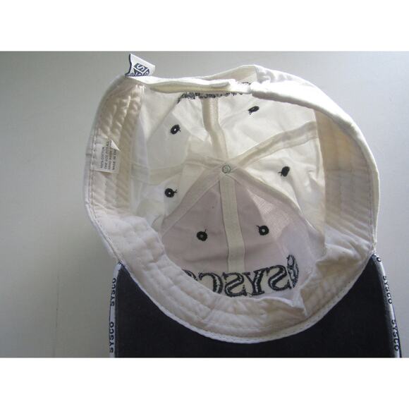 Sysco Logo Hat White Blue Adjustable Embroidered USA Flag 100% Cotton Cap - Picture 5 of 7